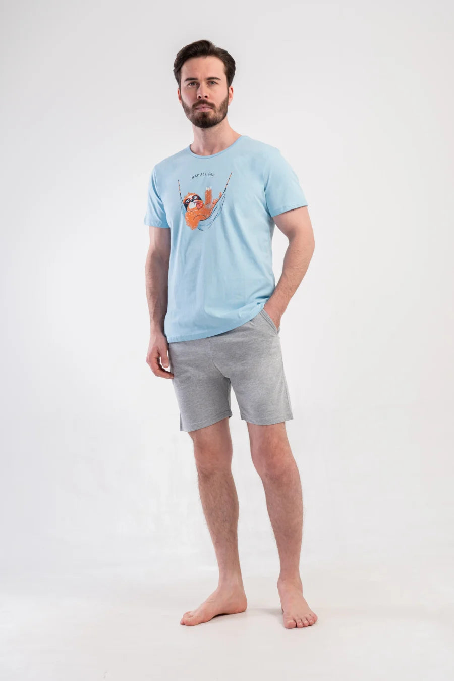 Piżama Męska Vienetta Lazy Comfort, Niebieski, r. M-XXL