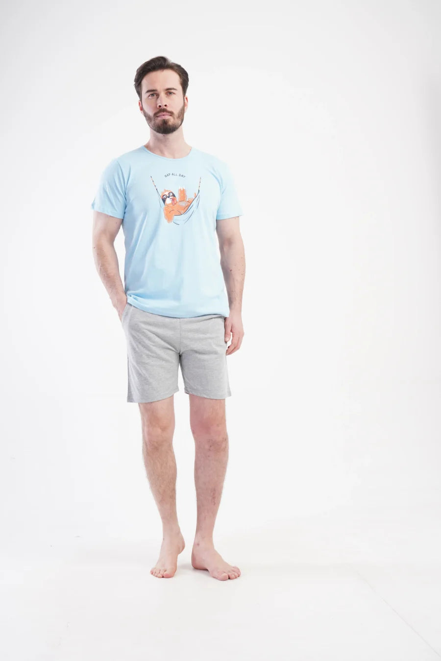 Piżama Męska Vienetta Lazy Comfort, Niebieski, r. M-XXL