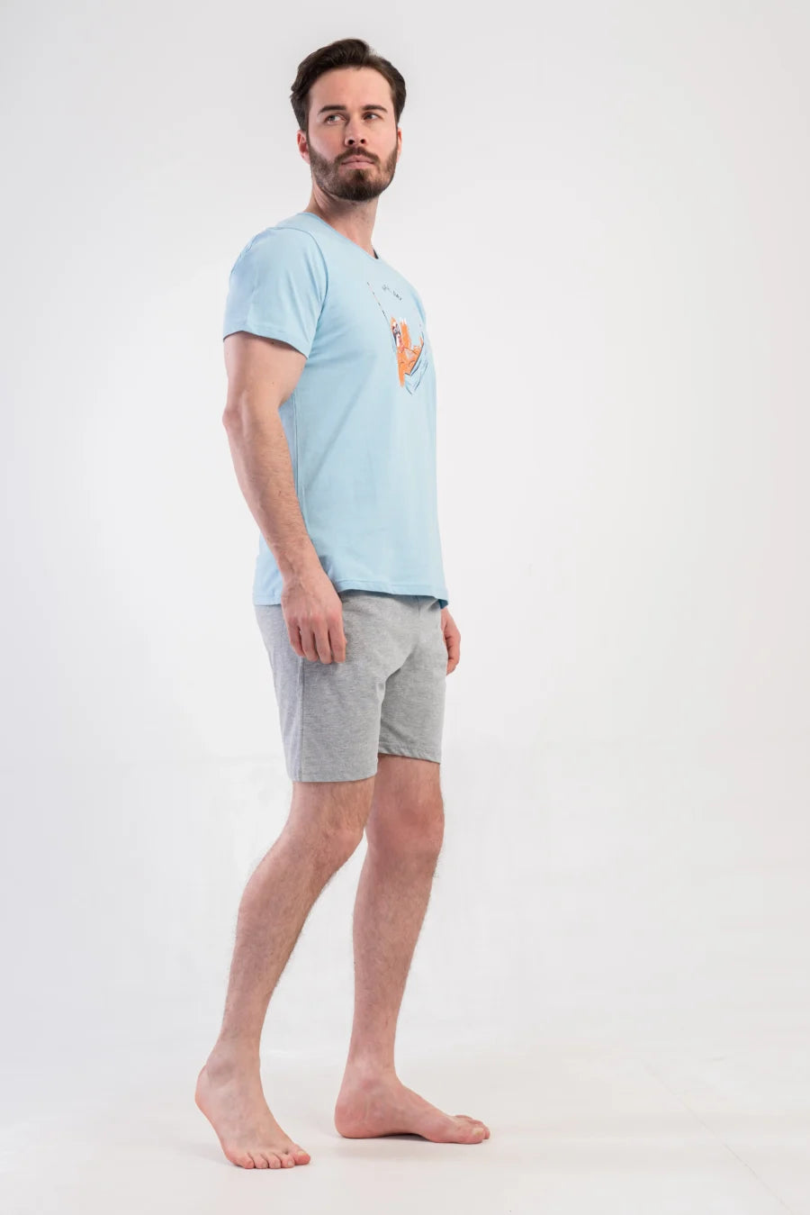 Piżama Męska Vienetta Lazy Comfort, Niebieski, r. M-XXL