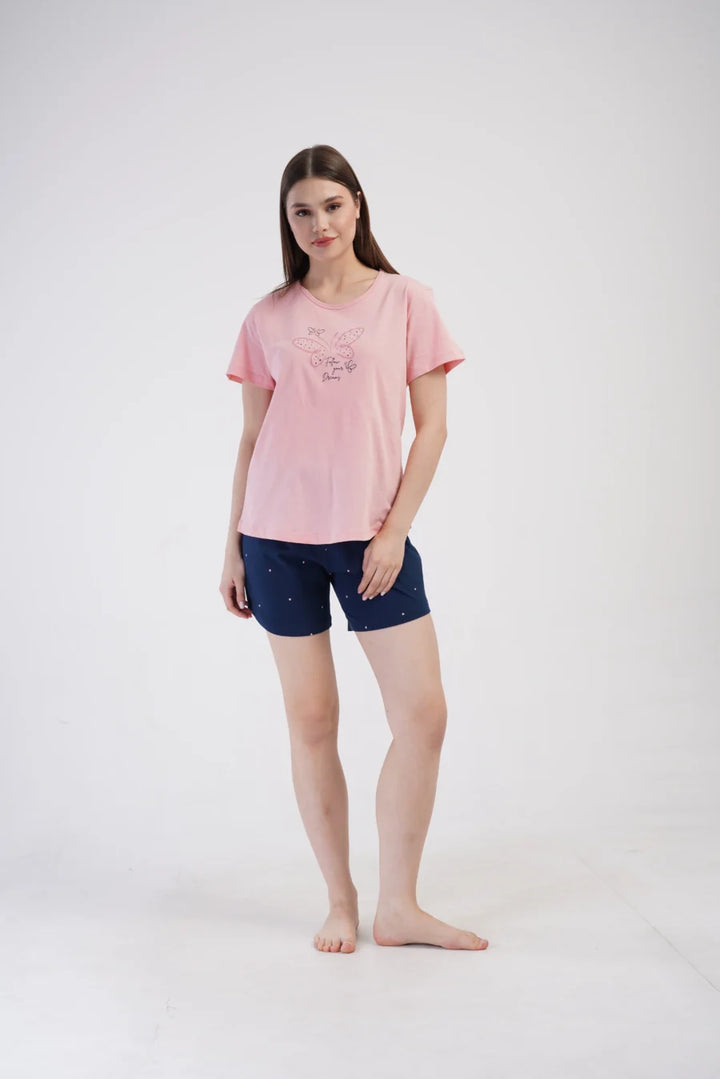 Piżama Damska Vienetta Follow your dreams, Różowy, r. 1XL-4XL