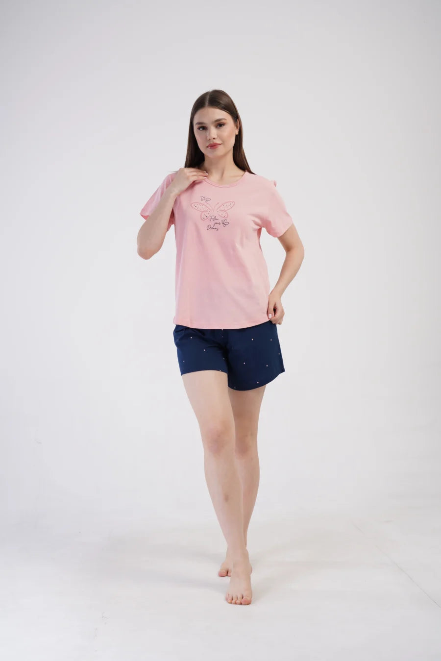 Piżama Damska Vienetta Follow your dreams, Różowy, r. 1XL-4XL