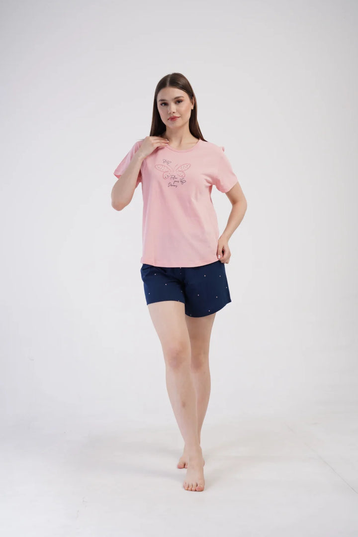 Piżama Damska Vienetta Follow your dreams, Różowy, r. 1XL-4XL