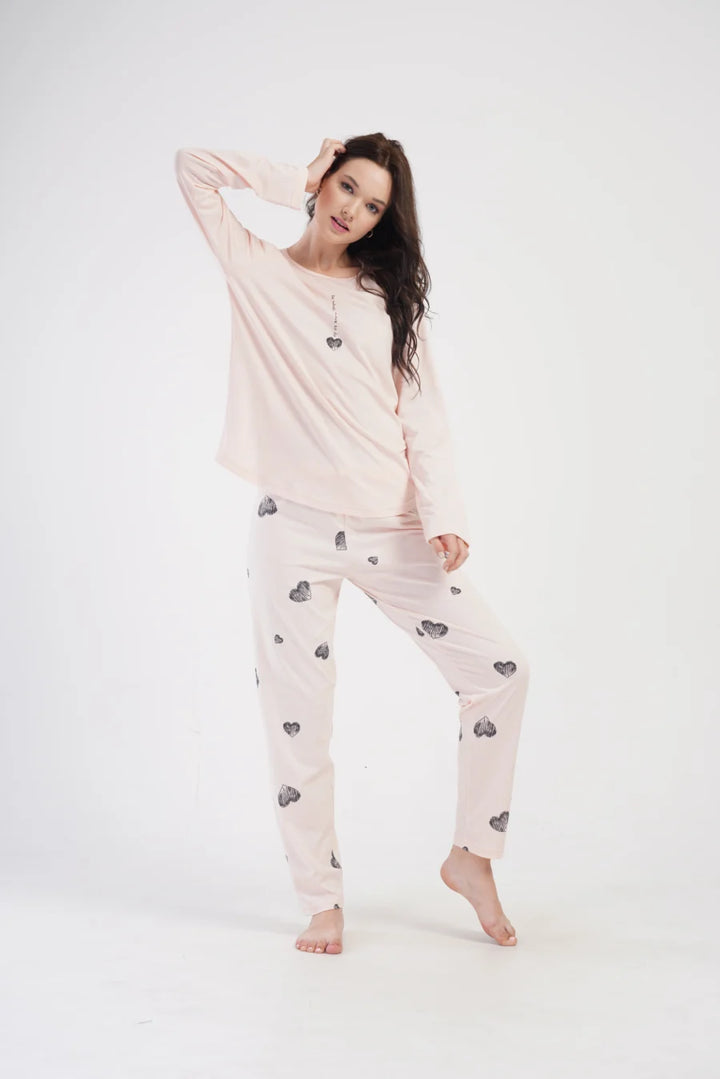 Piżama Damska Vienetta Love to do, Różowy, r. 1XL-4XL