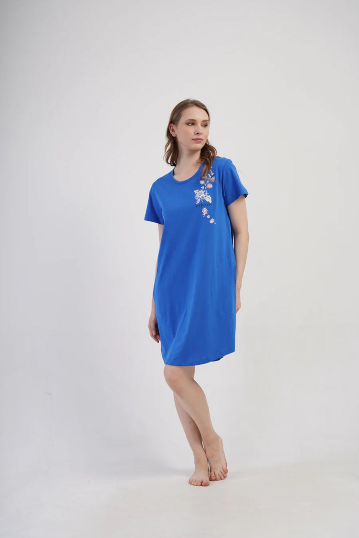 Koszula Nocna Damska Vienetta, Amour, Niebieski, r. 1XL - 4XL