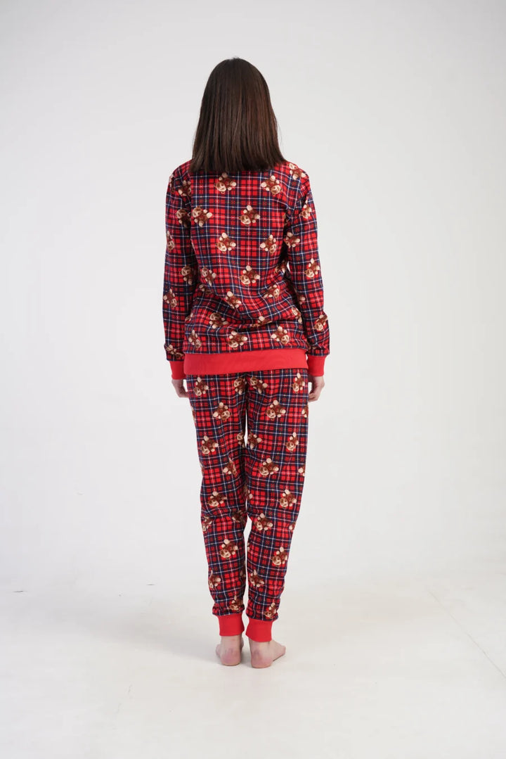 Piżama Damska Vienetta Bear Warmth, Czerwony, r. S-XL