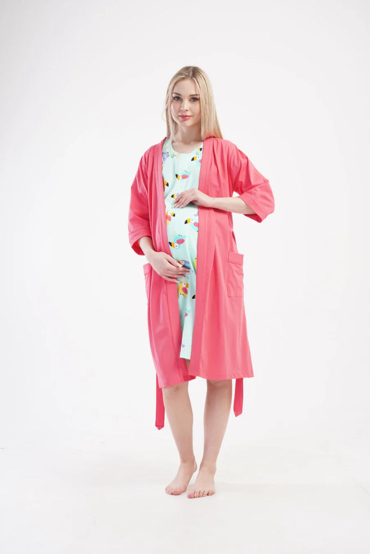 Komplet Damski Vienetta Parrots, Koralowy, r. S-XL