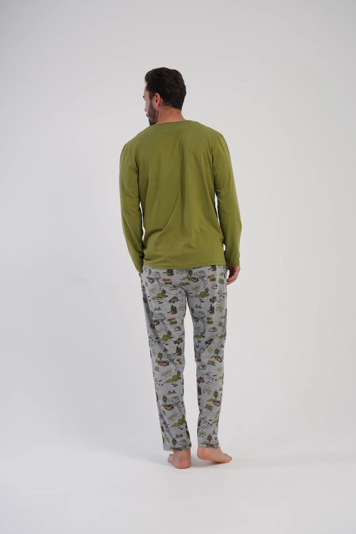 Piżama Męska Vienetta Urban Ride, Zielony, r. S-XL