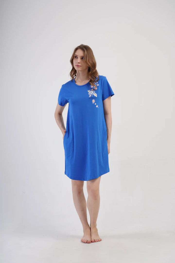 Koszula Nocna Damska Vienetta, Amour, Niebieski, r. 1XL - 4XL