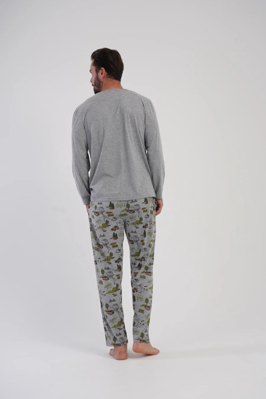 Piżama Męska Vienetta Urban Ride, Szary, r. S-XL