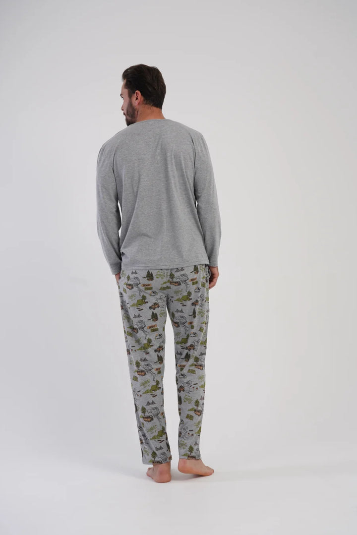 Piżama Męska Vienetta Urban Ride, Szary, r. S-XL