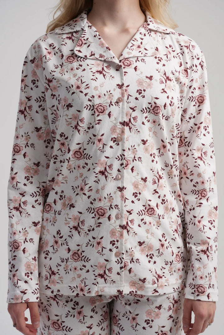 Piżama Damska Vienetta Floral Charm, Biały, r. M-XXL