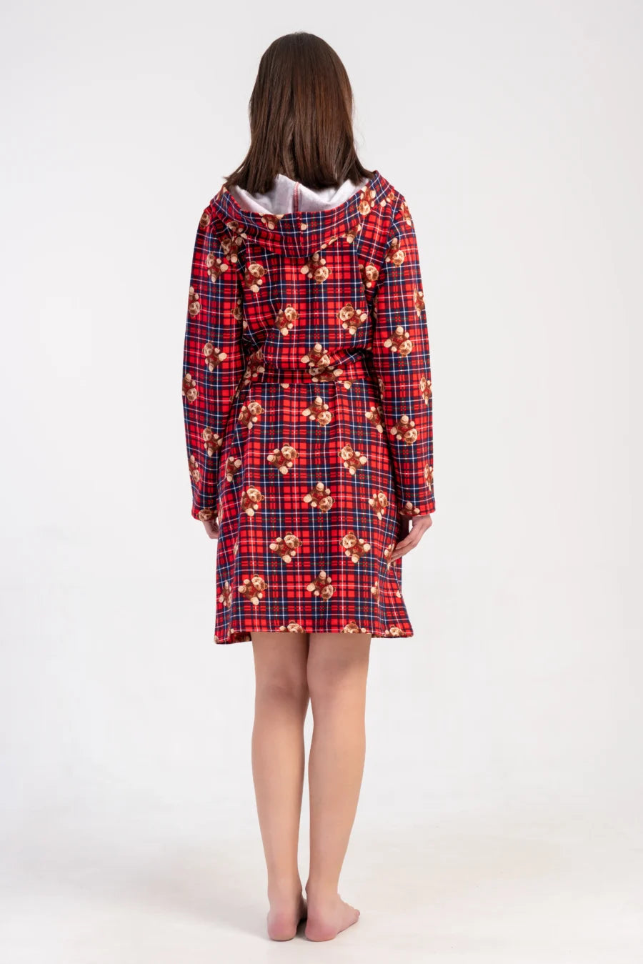 Szlafrok damski Vienetta Cozy Bear, Czerwony, r. M-XXL