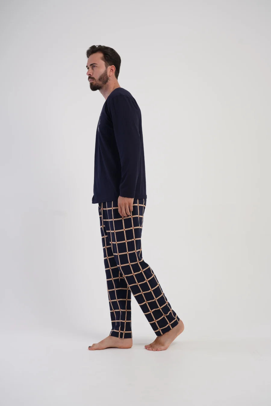 Piżama Męska Vienetta Navy, Granatowy, r. 1XL-4XL