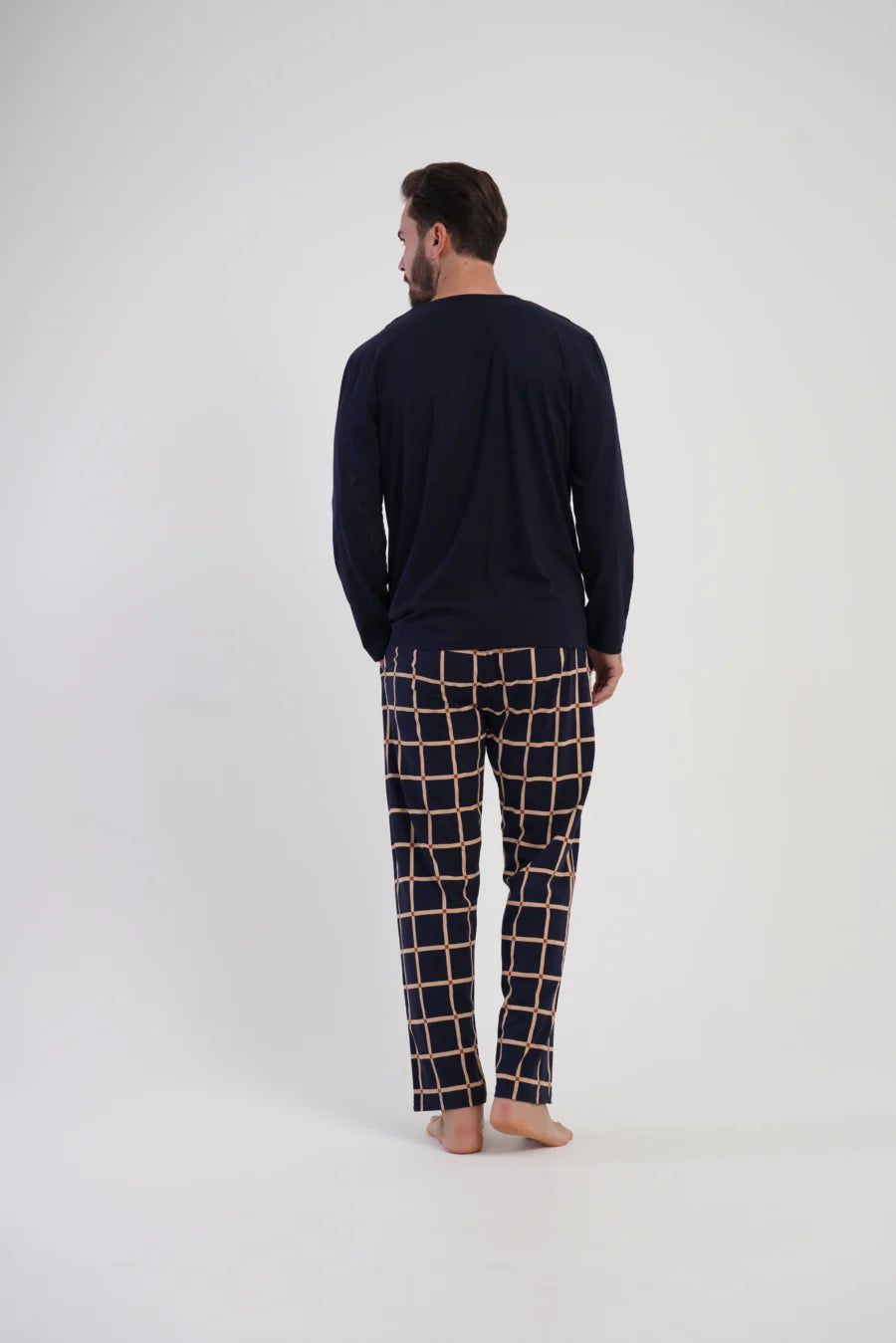 Piżama Męska Vienetta Navy, Granatowy, r. 1XL-4XL