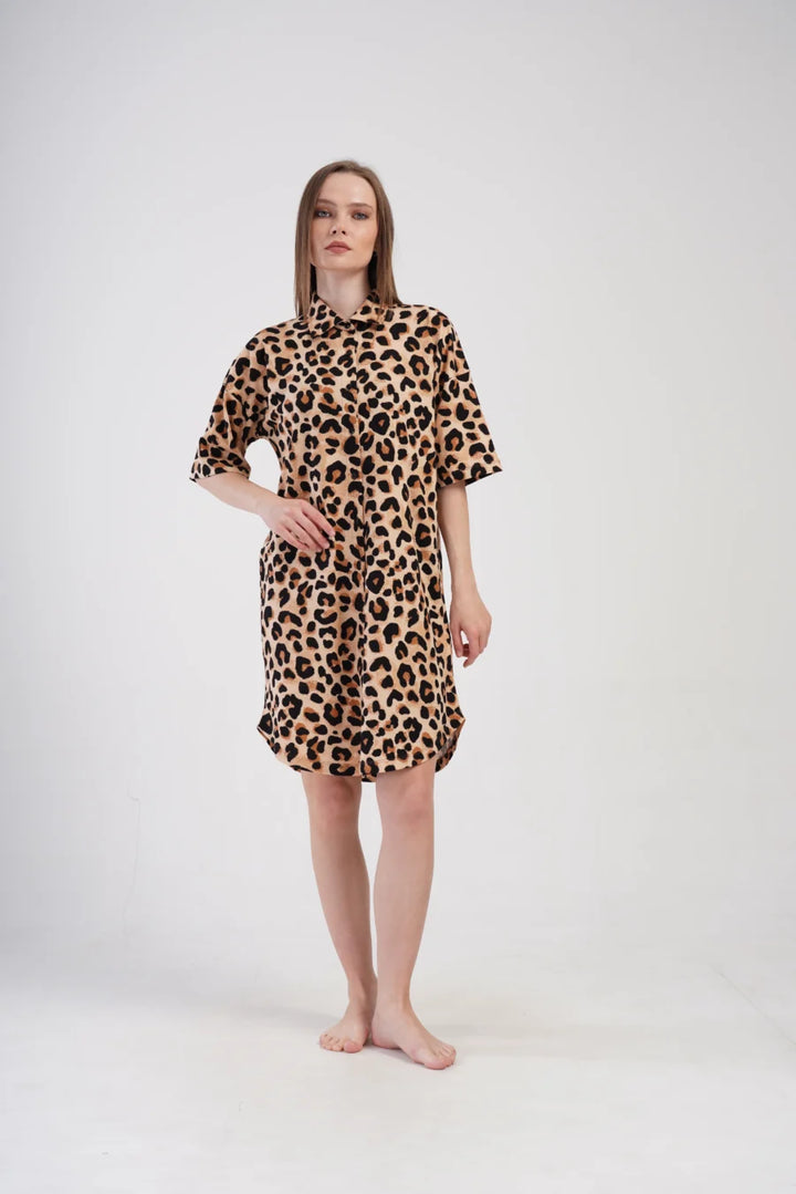 Koszula Nocna Vienetta Panther Vibe, Beżowy, r. 1XL - 4XL