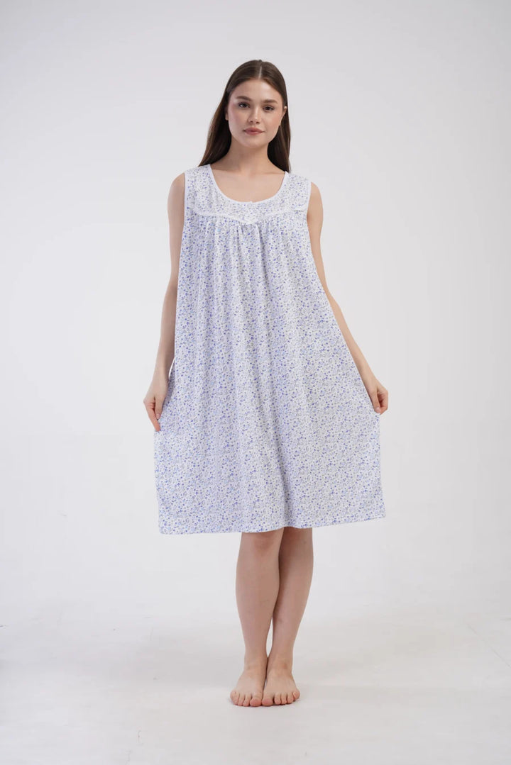 Koszula Nocna Damska Floral Ease, Niebieski, r. 1XL - 4XL