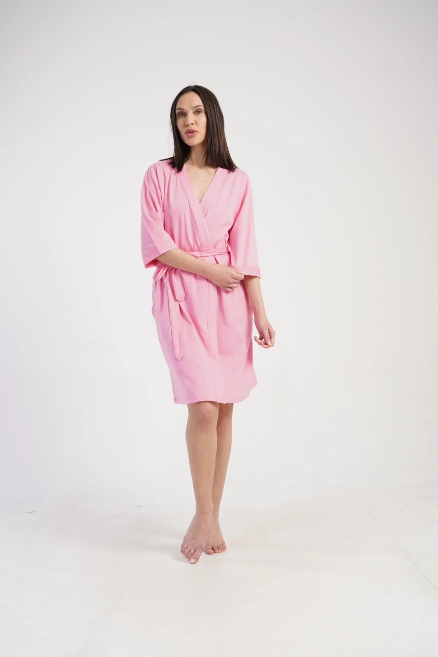 Szlafrok damski Vienetta Pink Cotton, Różowy, r. 1XL - 3XL