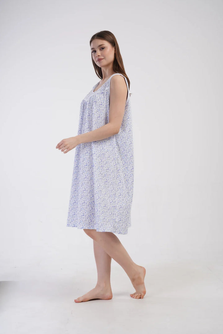 Koszula Nocna Damska Floral Ease, Niebieski, r. 1XL - 4XL