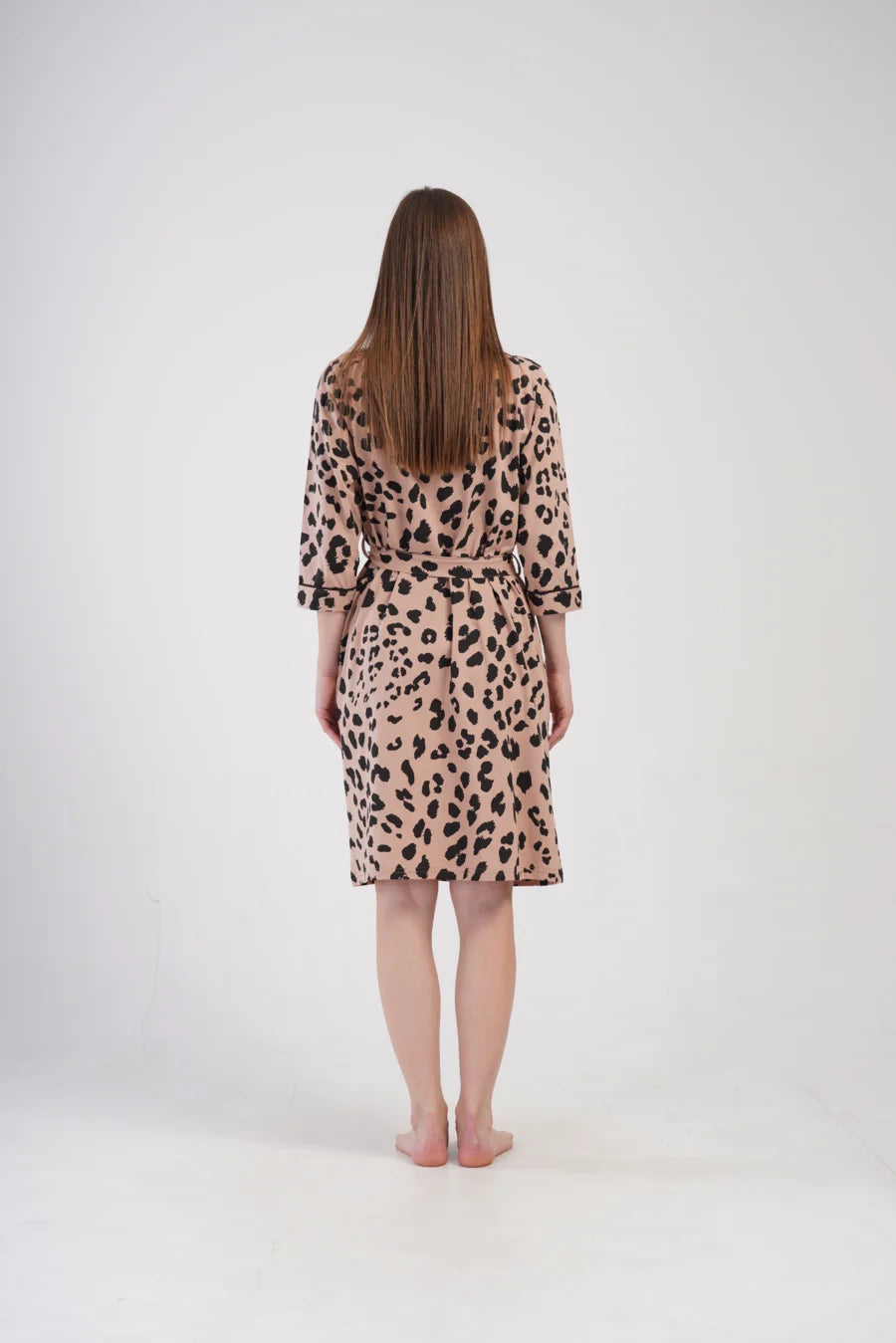 Szlafrok damski Vienetta Lovely Panther, Beżowy, r. M-XXL