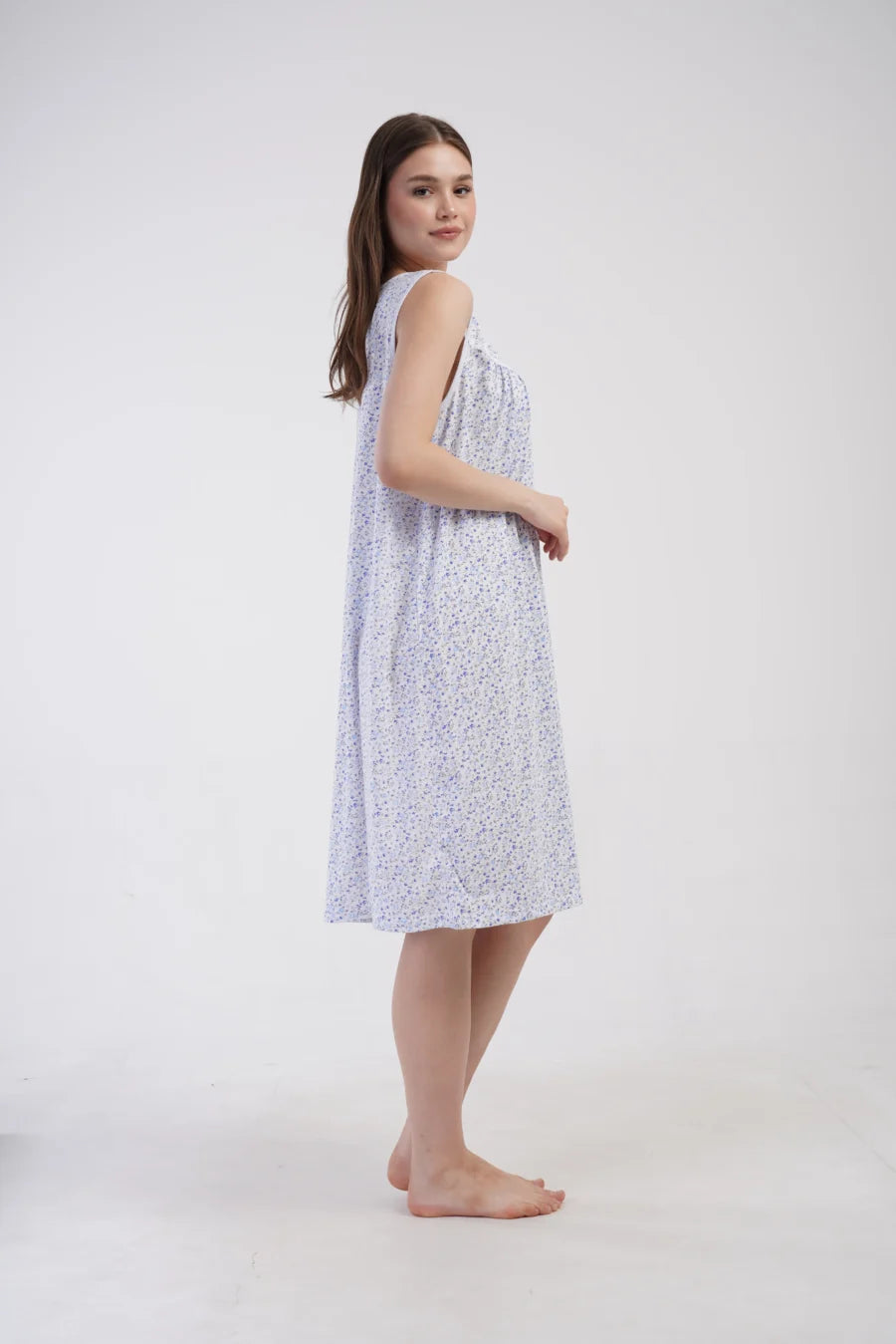 Koszula Nocna Damska Floral Ease, Niebieski, r. 1XL - 4XL