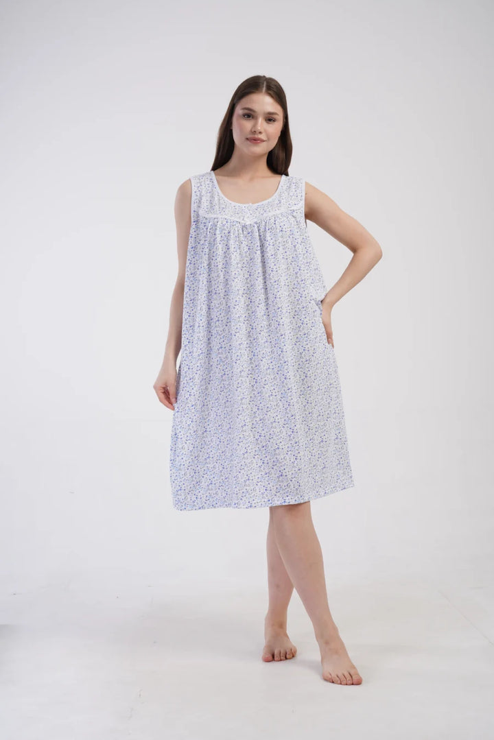 Koszula Nocna Damska Floral Ease, Niebieski, r. 1XL - 4XL