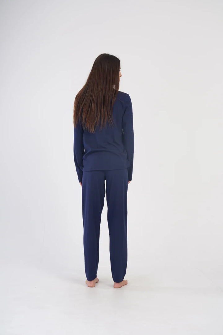 Piżama Damska Vienetta Gold Feather, Granatowy, r. 5XL-7XL