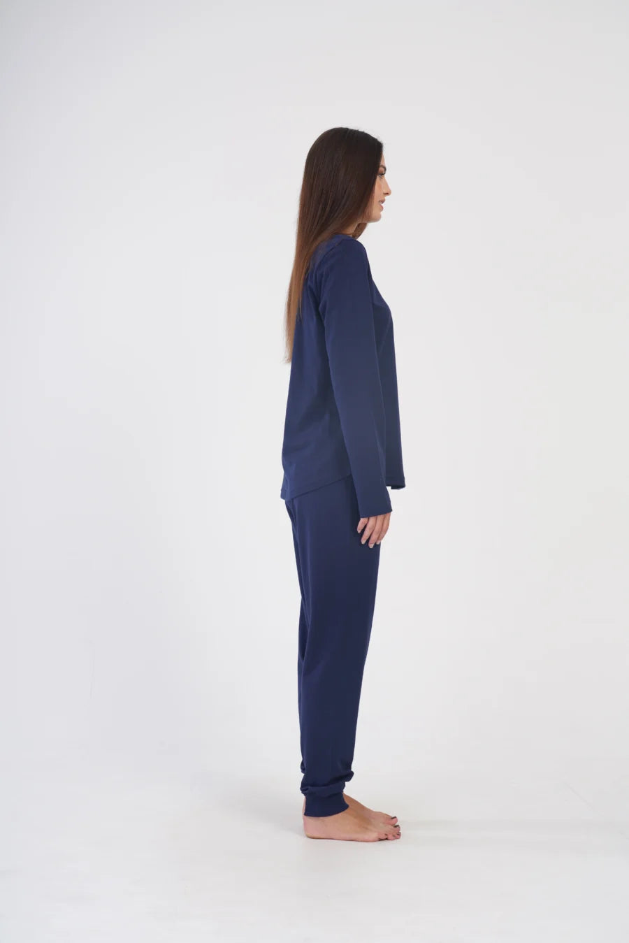 Piżama Damska Vienetta Gold Feather, Granatowy, r. 1XL-4XL