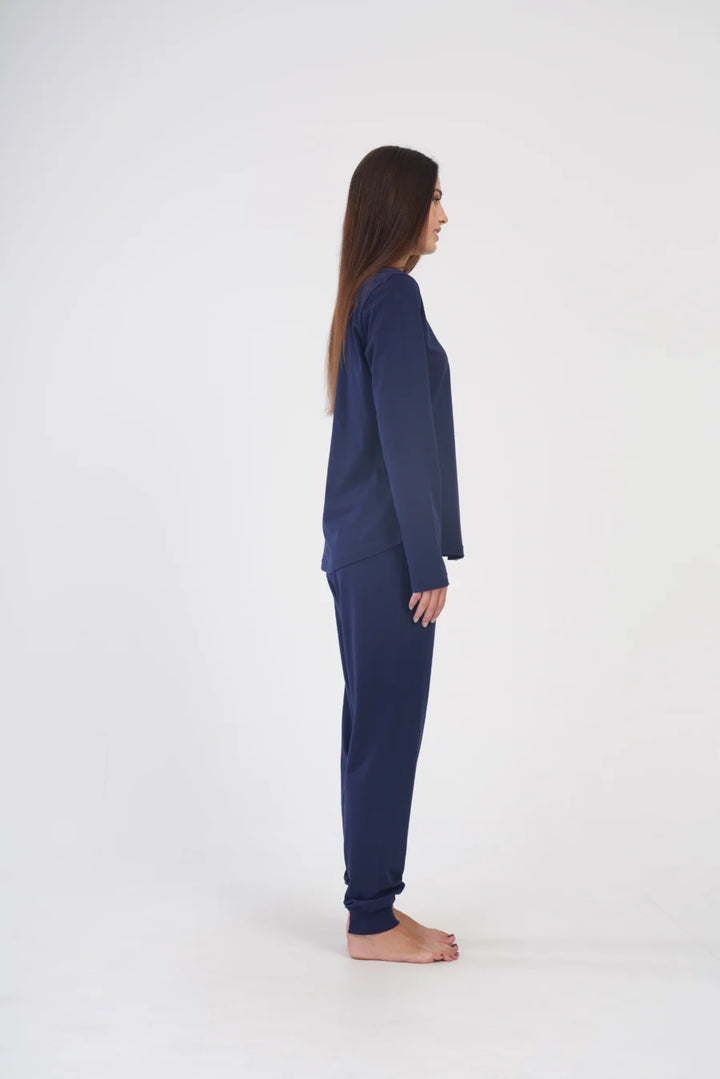 Piżama Damska Vienetta Gold Feather, Granatowy, r. 1XL-4XL