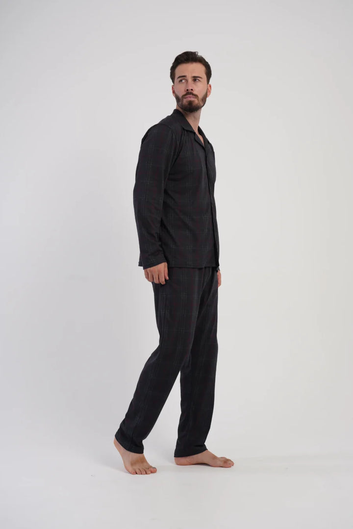 Piżama Męska Vienetta Classic Black, Czarny, r. M-XXL