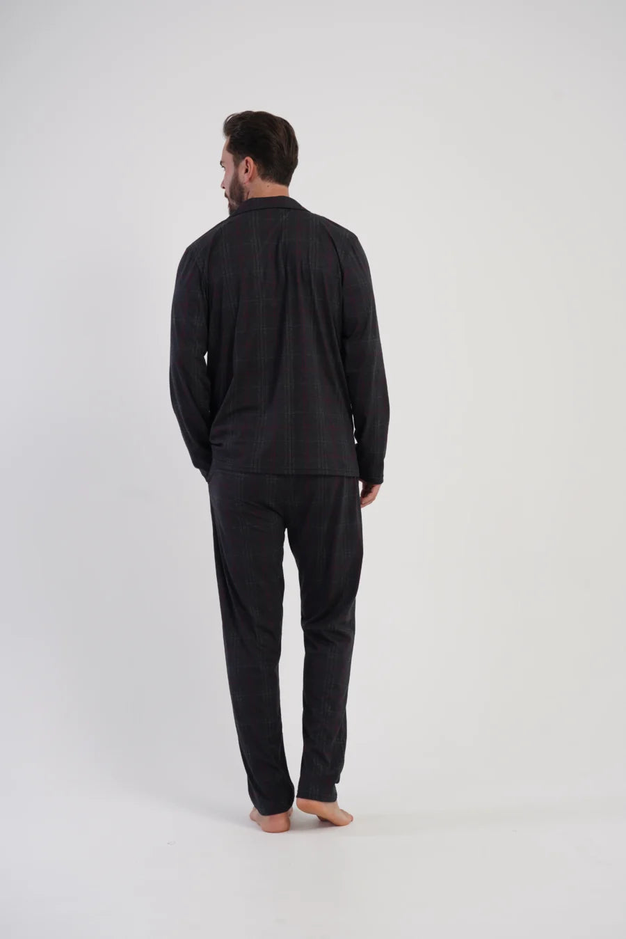 Piżama Męska Vienetta Classic Black, Czarny, r. M-XXL