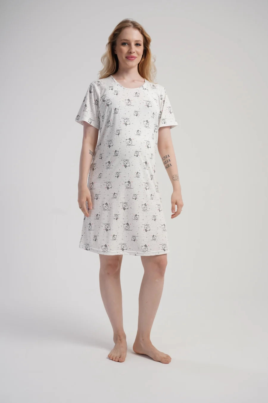 Koszula do Karmienia Vienetta Star Cats, Biały, r. S-XL