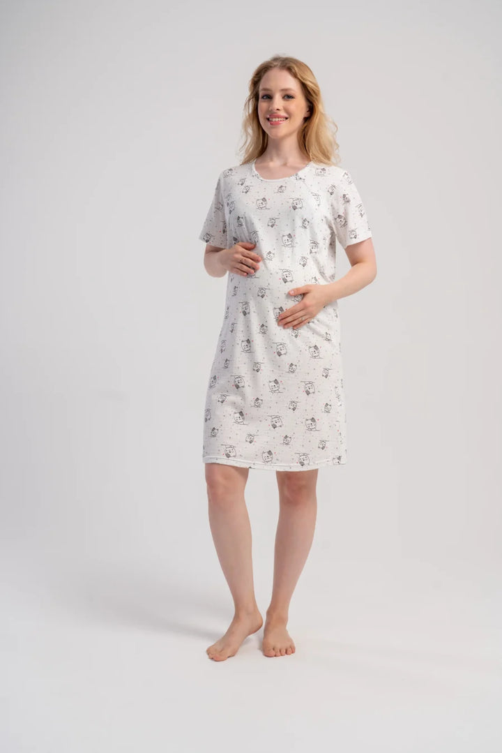 Koszula do Karmienia Vienetta Star Cats, Biały, r. S-XL