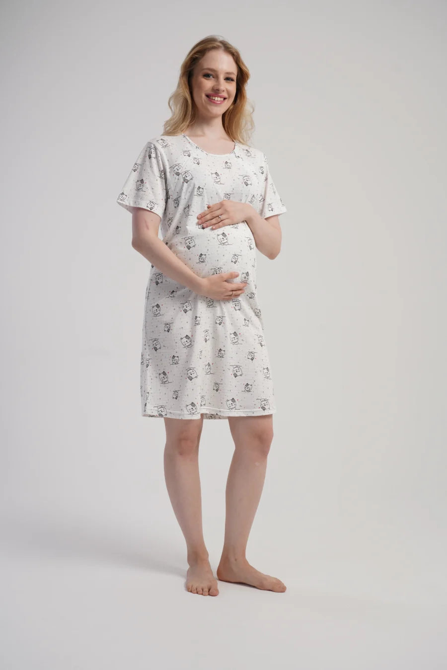 Koszula do Karmienia Vienetta Star Cats, Biały, r. S-XL