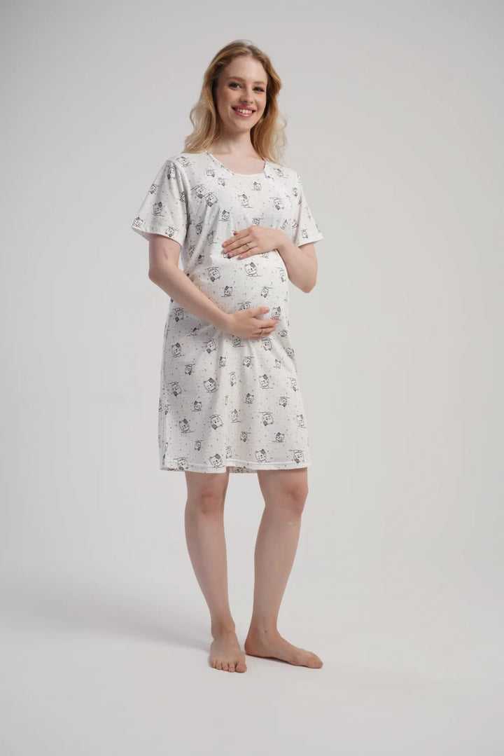 Koszula do Karmienia Vienetta Star Cats, Biały, r. S-XL