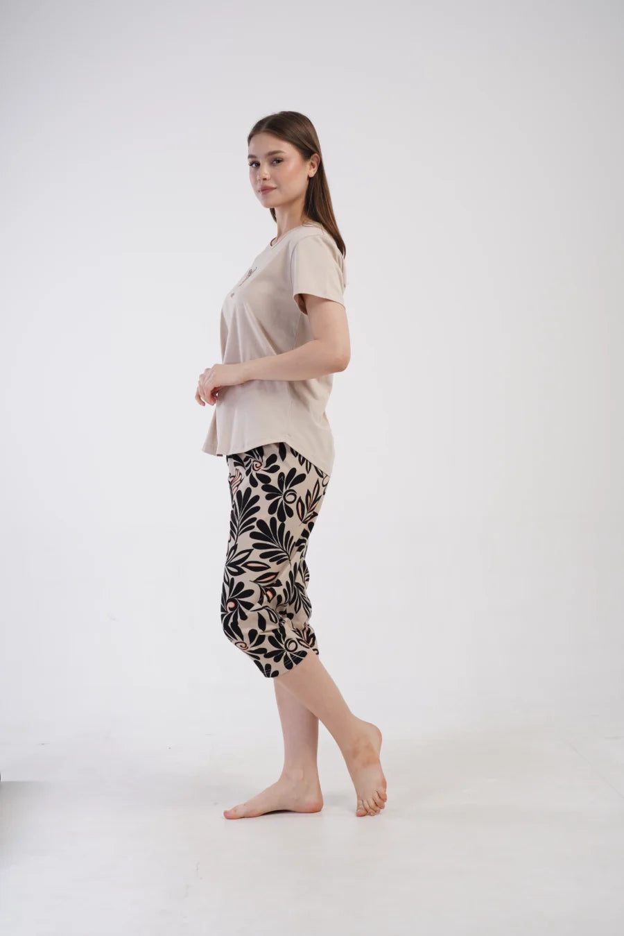 Piżama Damska Vienetta Bee Bloom, Beżowy, r. 1XL-4XL