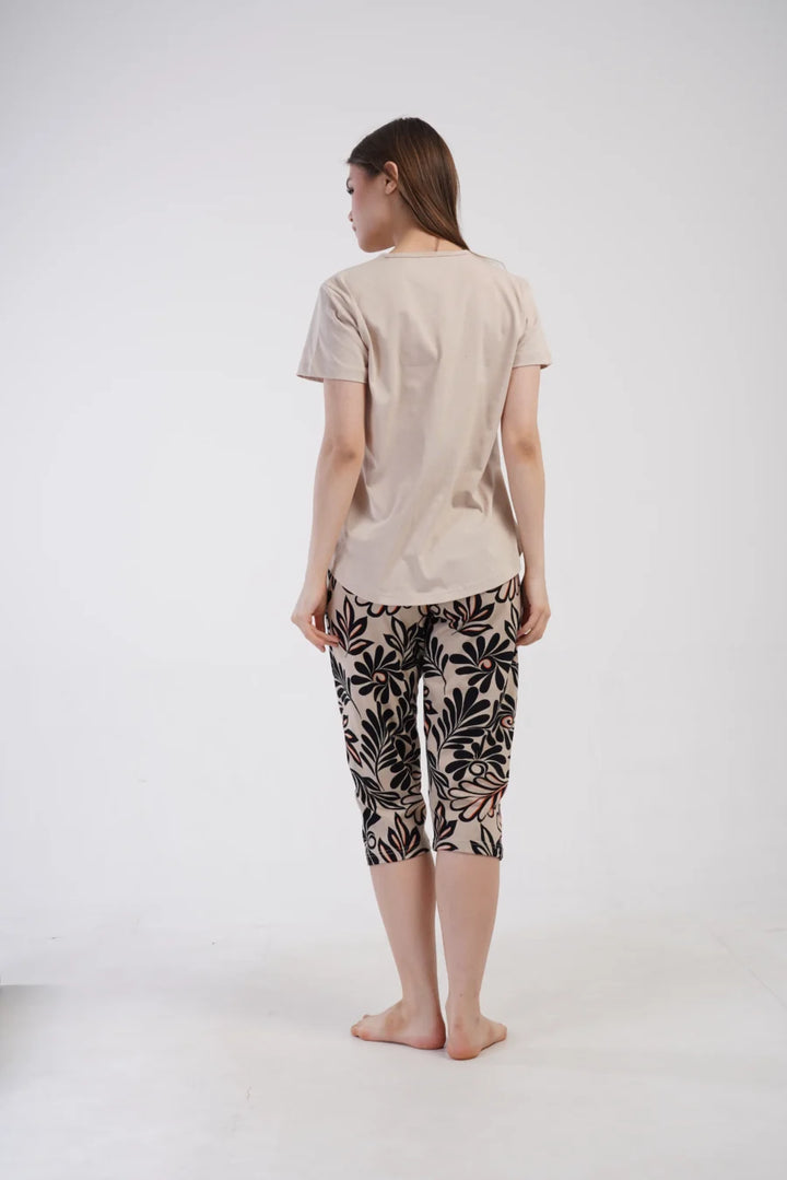 Piżama Damska Vienetta Bee Bloom, Beżowy, r. 1XL-4XL