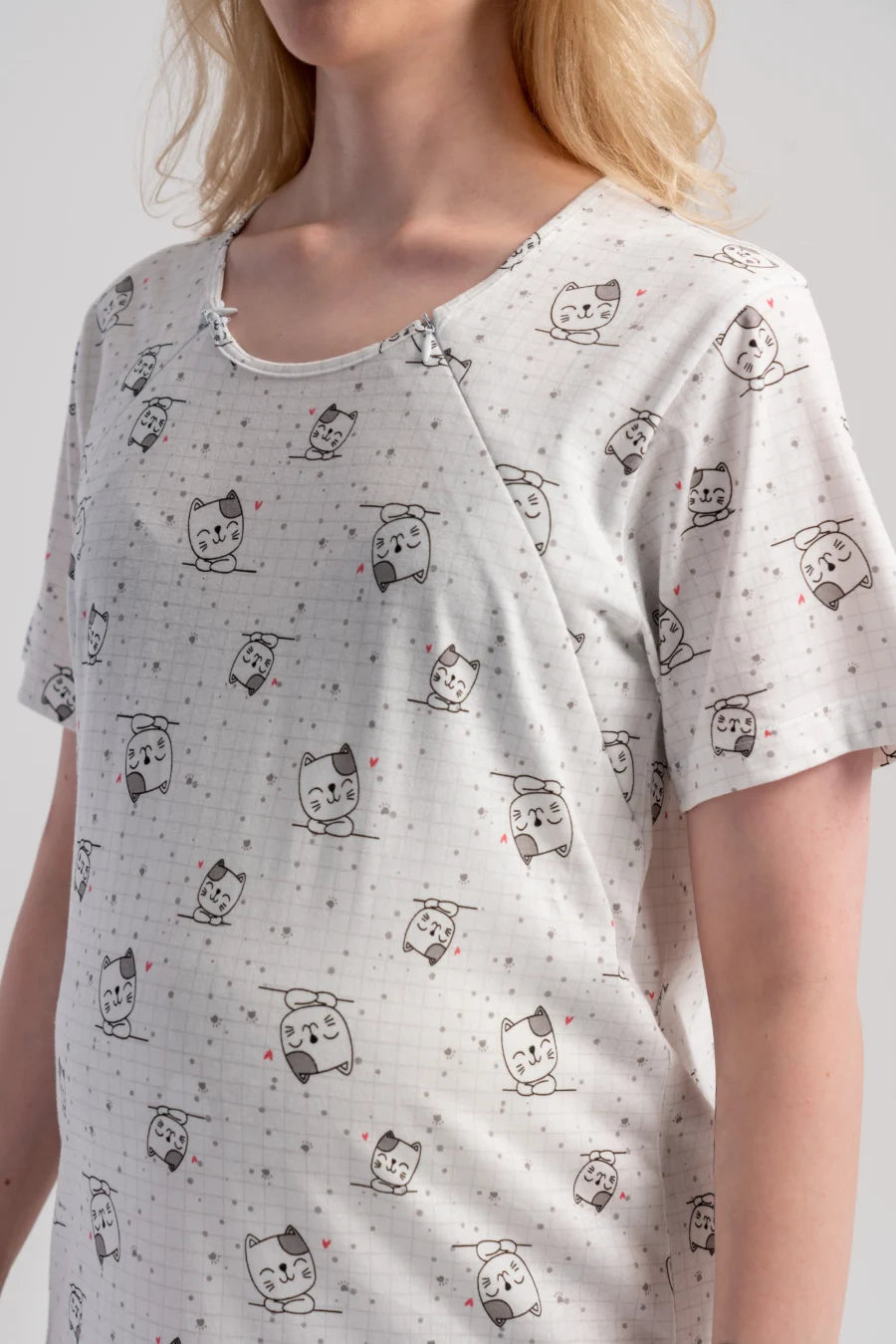 Koszula do Karmienia Vienetta Star Cats, Biały, r. S-XL