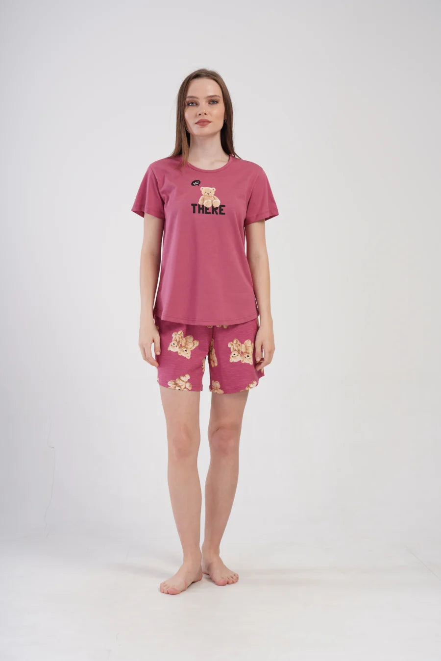 Piżama Damska Vienetta Hi There, Różowy, S -XL