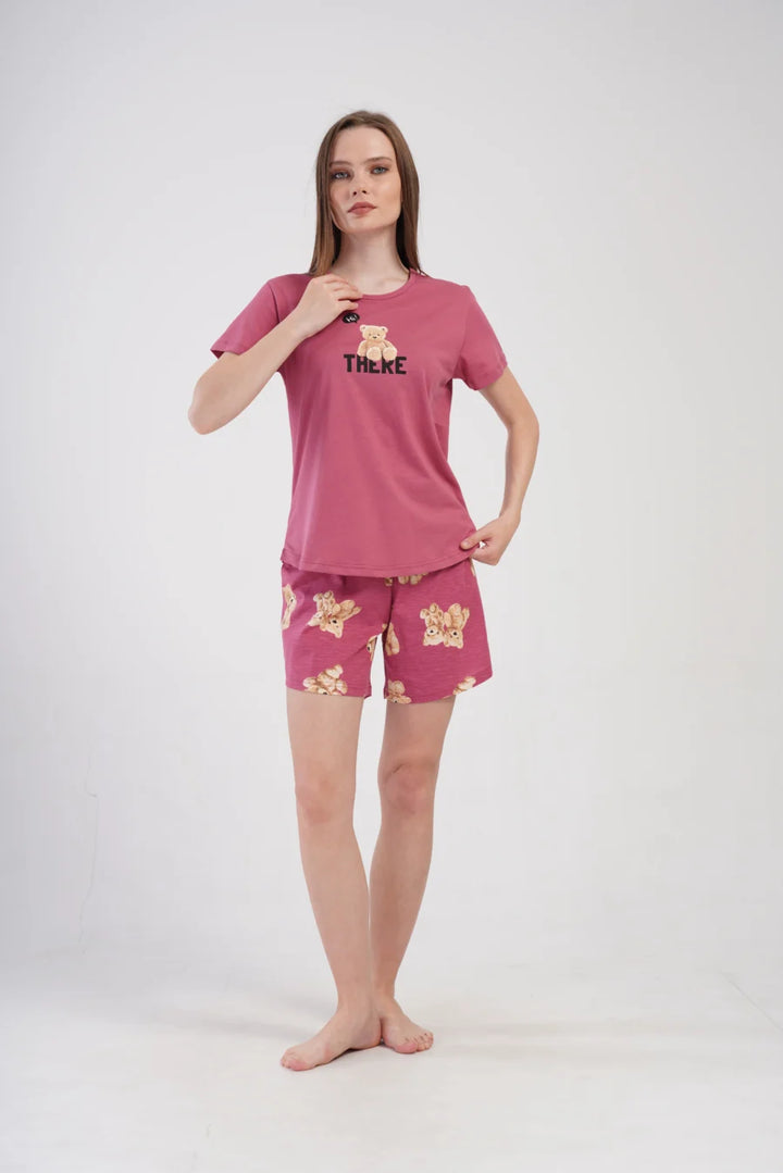 Piżama Damska Vienetta Hi There, Różowy, S -XL