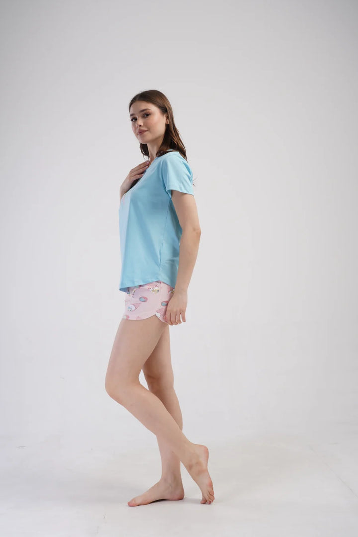 Piżama Damska Vienetta Icecream, Niebieski, S -XL