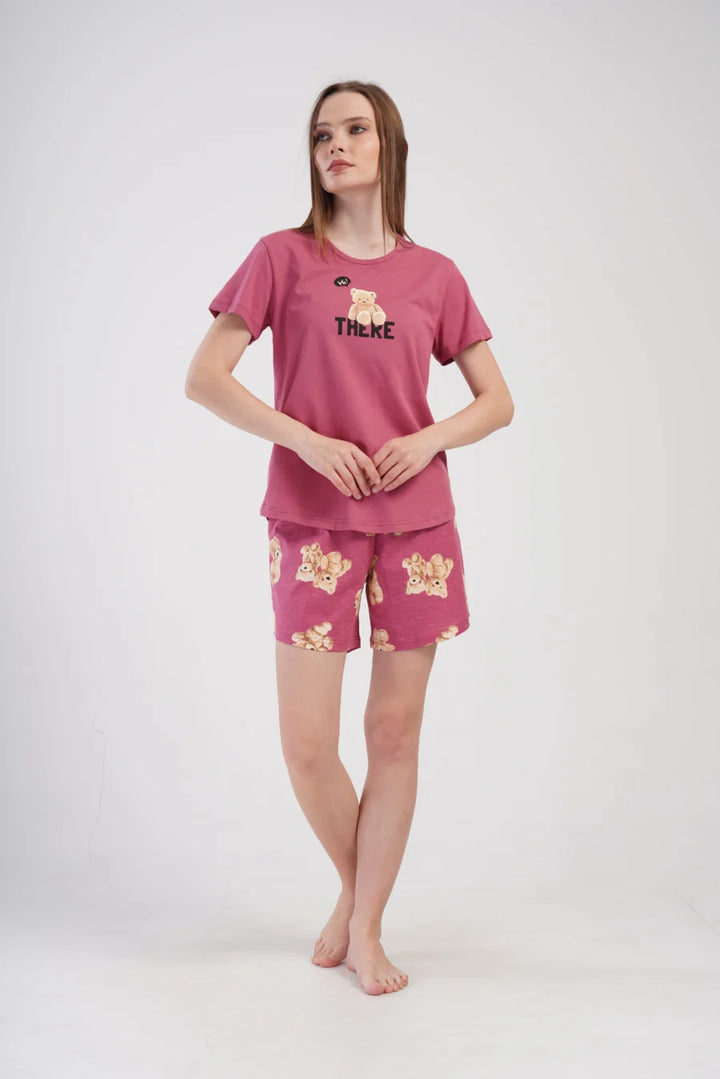 Piżama Damska Vienetta Hi There, Różowy, S -XL