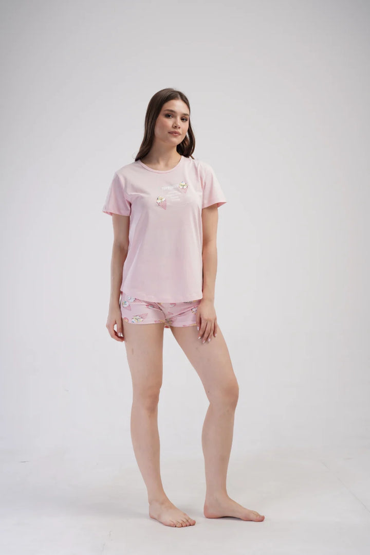 Piżama Damska Vienetta Icecream, Różowy, S -XL