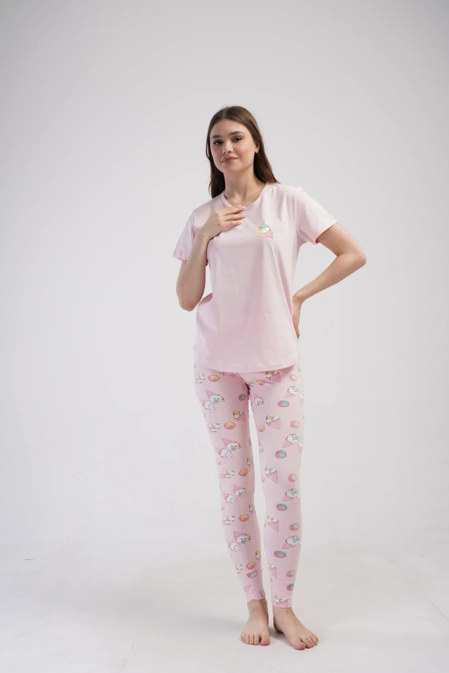 Piżama Damska Vienetta Sweet Things, Różowy, r. S-XL