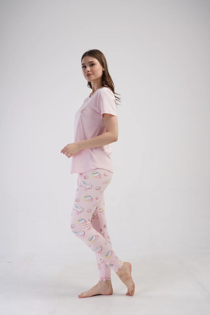 Piżama Damska Vienetta Sweet Things, Różowy, r. S-XL