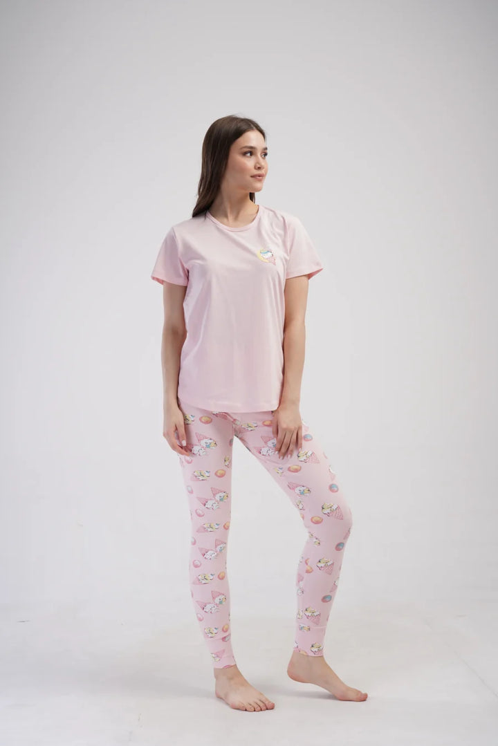 Piżama Damska Vienetta Sweet Things, Różowy, r. S-XL