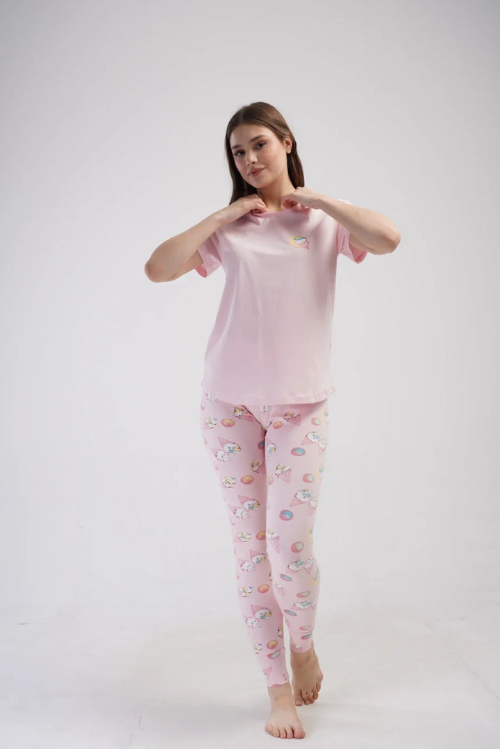 Piżama Damska Vienetta Sweet Things, Różowy, r. S-XL