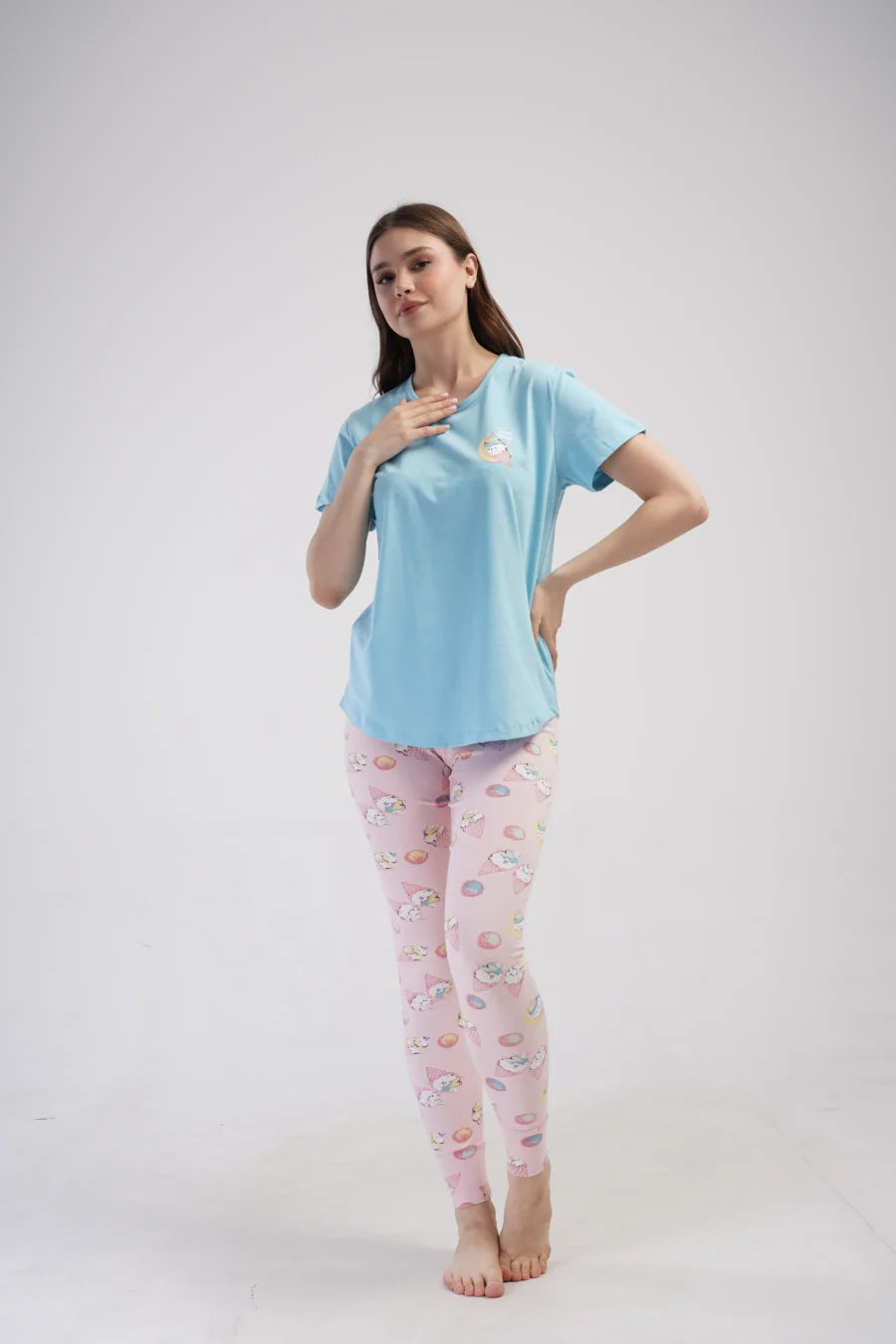 Piżama Damska Vienetta Sweet Things, Niebieski, r. S-XL