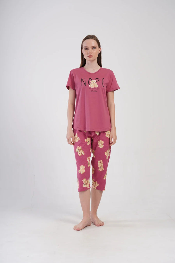 Piżama Damska Vienetta Nope Teddy, Różowy, r. M-XXL