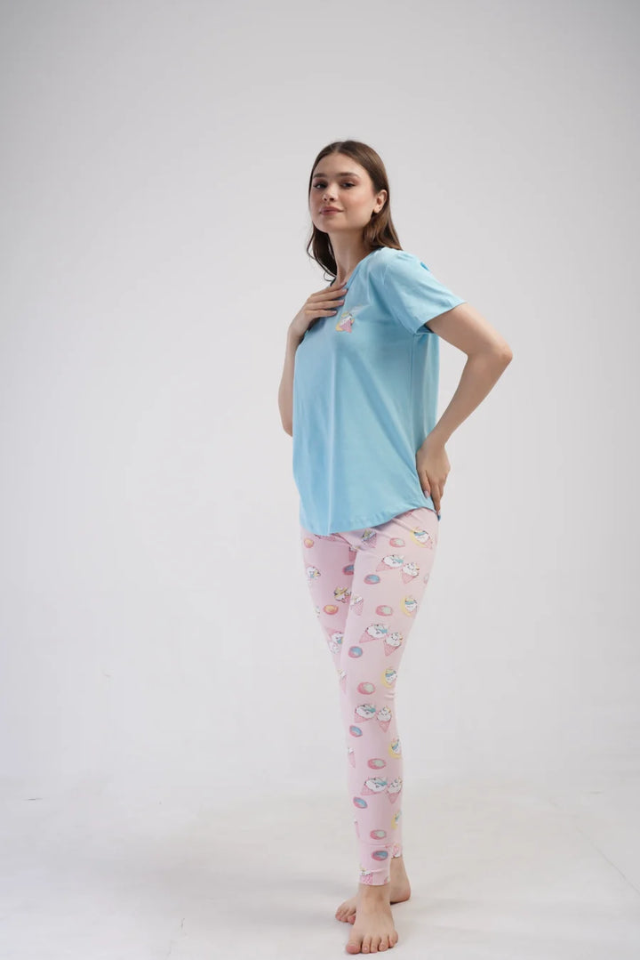 Piżama Damska Vienetta Sweet Things, Niebieski, r. S-XL