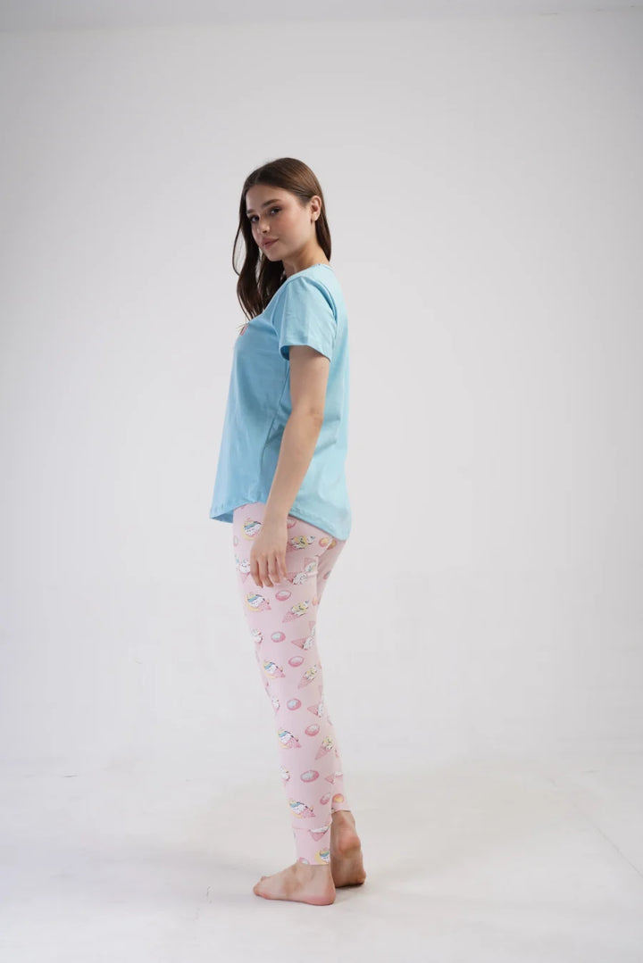 Piżama Damska Vienetta Sweet Things, Niebieski, r. S-XL